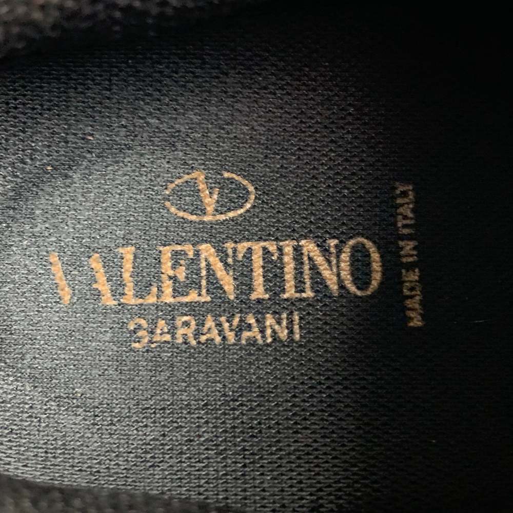 VALENTINO Navy Burgundy Stars Leather Rockrunner Sneakers - Picture 8 of 9